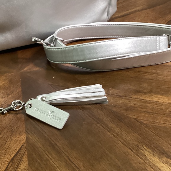 White Elm Silver Gemini Mini Convertible Tote Bag Back Pack Hot Pink Lining BNWT - Picture 4 of 8